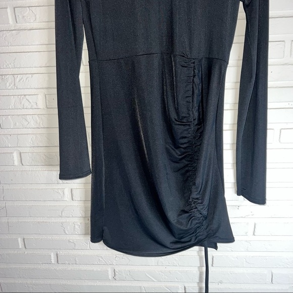 Femme Luxe black long sleeve Bodycon Adjustable Mini Dress, Women’s Size 6 - Picture 3 of 6